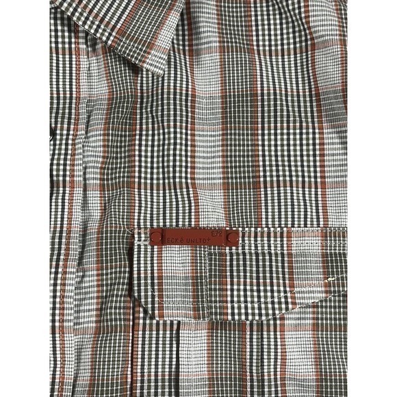 Ecko Unltd Shirt Men's‎ M Snap And Zipper Long Sleeve Brown Plaid - Picture 4 of 8